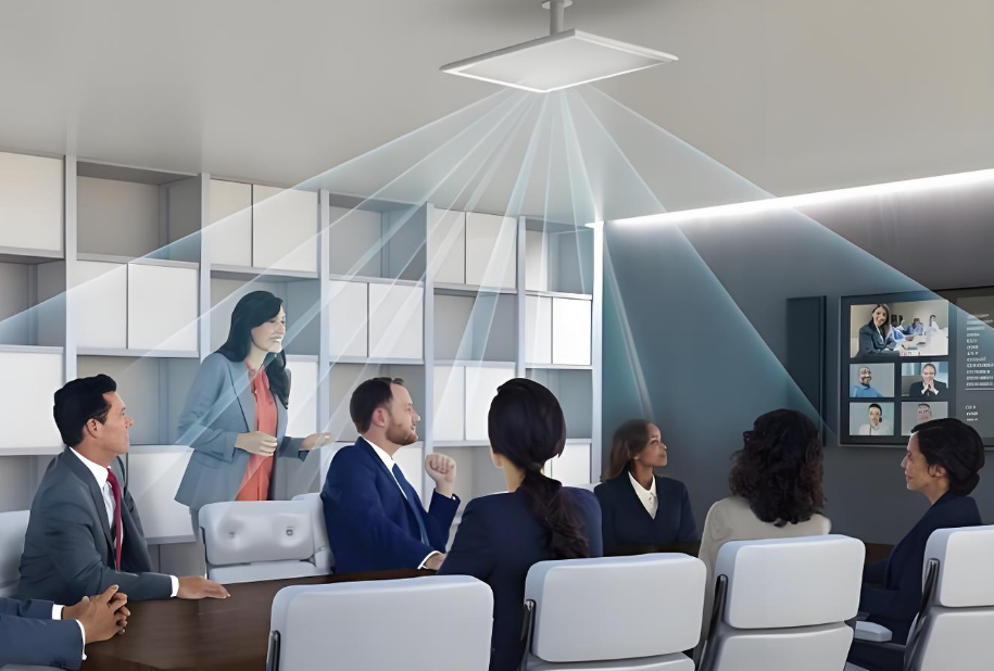 会议室别再摆全向麦了，装在天花板真好用